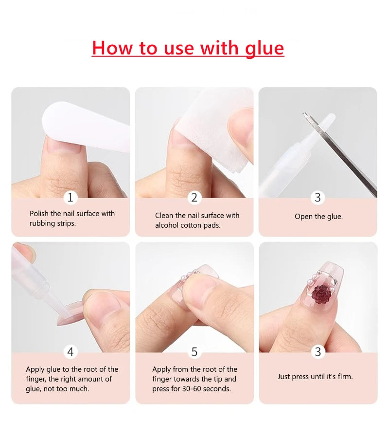 10PCS Metal Handmade Press on Nails Acrylic Magic Full Cover Fake Nails Reusable Adhesive Silver Artificial Cool Manicure Art