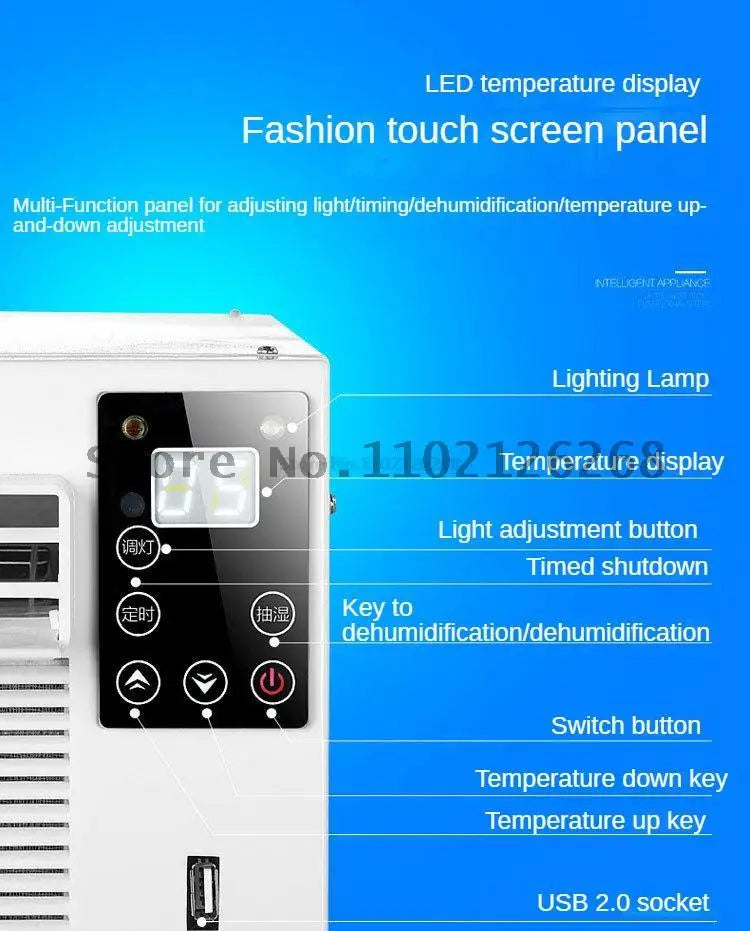 Desktop Air Conditioner Household Air Cooler Mini Air Conditioning With Remote Control LED Control Panel 12-Hour Timer