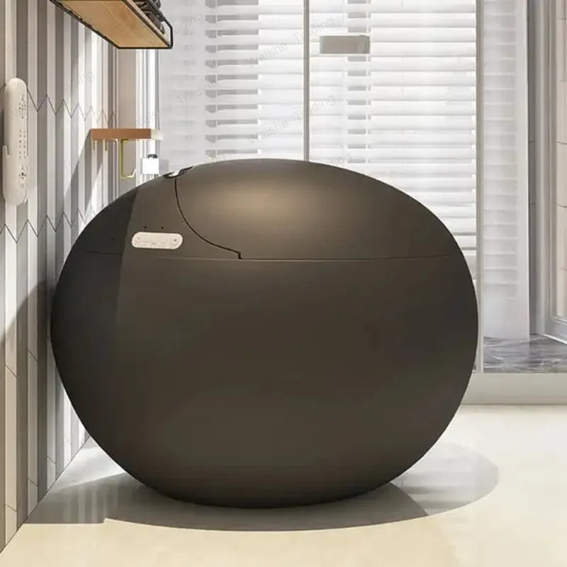 Automatic Matt Grey Color Cute Design Egg Shape 1.28GPF Smart Toilet With Remote Control