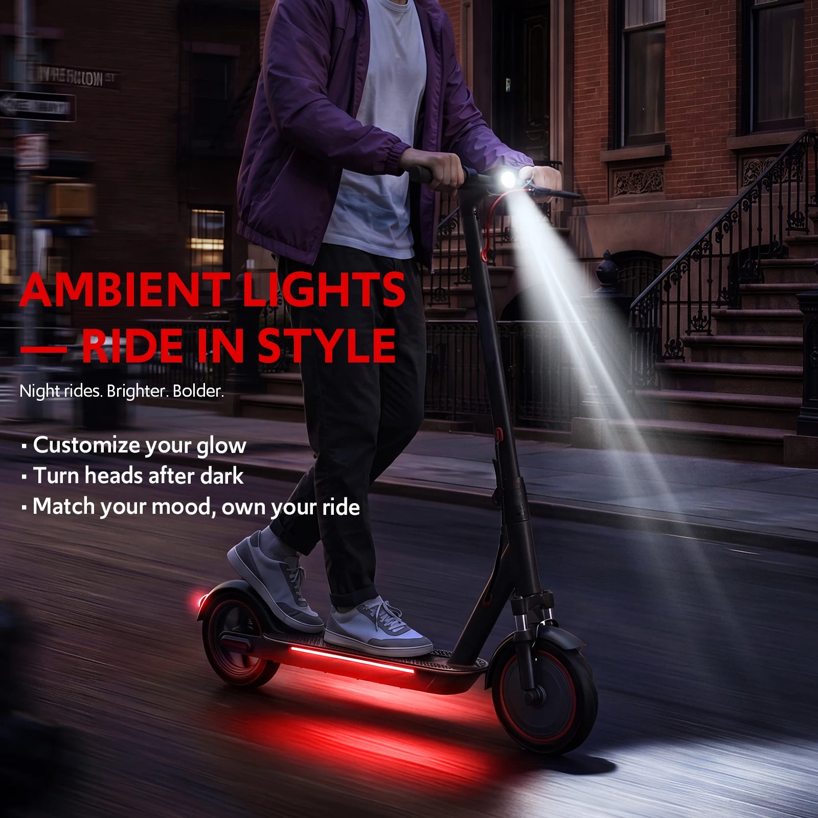 Electric Scooter Adults, Foldable E-Scooter with Front Suspension & Front/Rear Turn Signal Lights, 10" Large Honeycomb Solid Tires, 550W Motor, 36V 10.5AH Battery, Up to 20 Miles Range & 22 MPH
