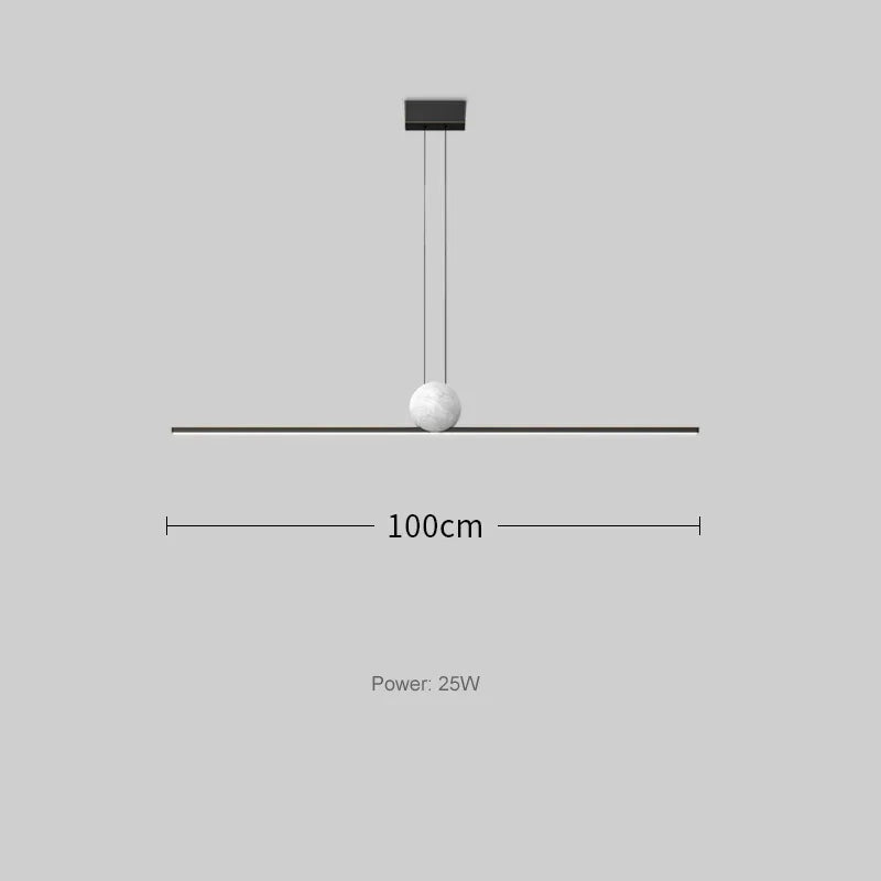 Italian Minimalist Restaurant Chandelier, Modern Light Luxury Exhibition Hall, Island Bar Counter, Straight Strip Lighting Fixtu