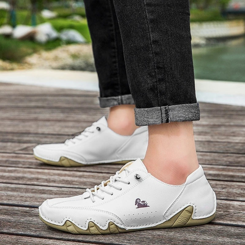 New Men's Shoes Leather Womens Loafers Soft Sole Comfortable Outdoor Walking Shoes Low Top Breathable Women Men Sneakers Zapatos