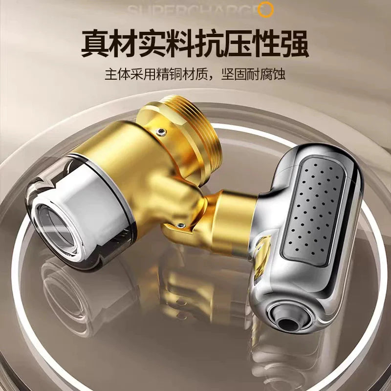 Universal 4 Modes Kitchen Faucet Extender with Filter Brass Swivel Tap Bubbler Nozzle Faucets Aerator Splashproof Extension