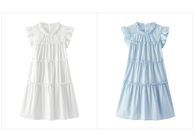 Semir Women Dress Cap Sleeve Ruffle Cake Dress Cute Girlish Sweet Gentle Mini 2026 Summer Casual Top