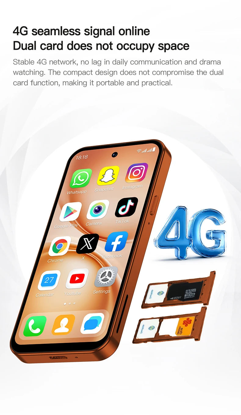 SERVO S45 PRO 4G LTE Mini Smartphone 4.5" Screen Android10.0 OS 3GB+64GB WiFi Hotspot 2MP Camera 2 SIM Card Pocket Smart Phones