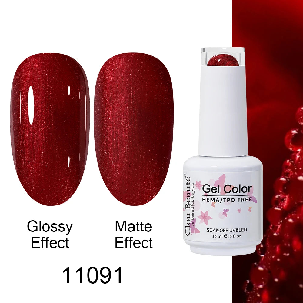 Clou Beaute HEMA TPO FREE Caramel Brown Wine Red Coffee Gel Nail Polish High Pigment Autumn Nail Art Full Coverage UV Varnish