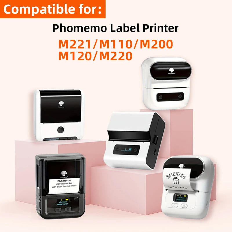 5 Rolls of Thermal Label Paper, Coreless White Self-Adhesive Waterproof Stickers, Suitable for Portable Handheld Printers - for Barcodes, Addresses, Shipping, Corporate Offices, Commercial and Home Labels 30*20mm 30*30 40*20
