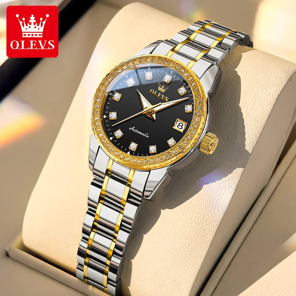 OLEVS Automatic Mechanical Watch for Ladies Auto Date Top Brand Business Luxury Women Watch NEW 7003