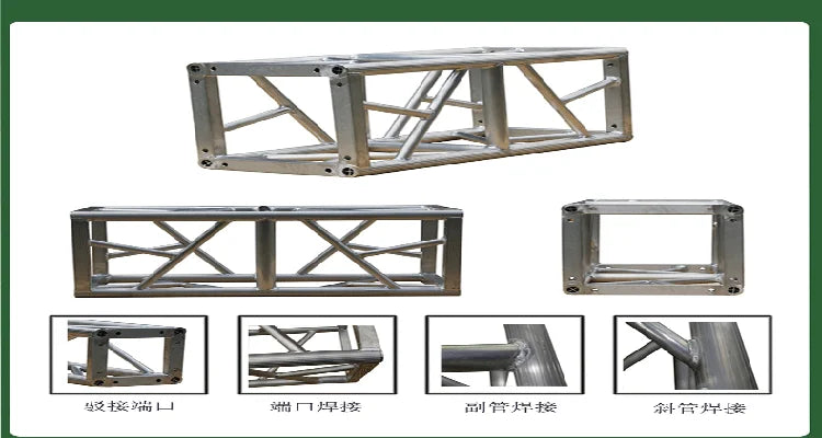 Customizable Triangular Truss Structure  Exhibition Booth Setup - Includes Truss Bracing and Reinforced Base Plate for Stability