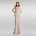 Sharon Said Dubai Elegant Pink Strapless Evening Dress with Pleats Beaded Mermaid Wedding Party Gown SF431 Customized