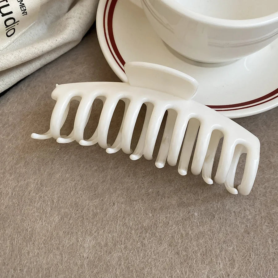 Square Soft Rubber Hair Claws Women Large Solid Silicone Shark Clip Grab Clip Anti Fall Non Fragile Clip Headband Hair Clip M