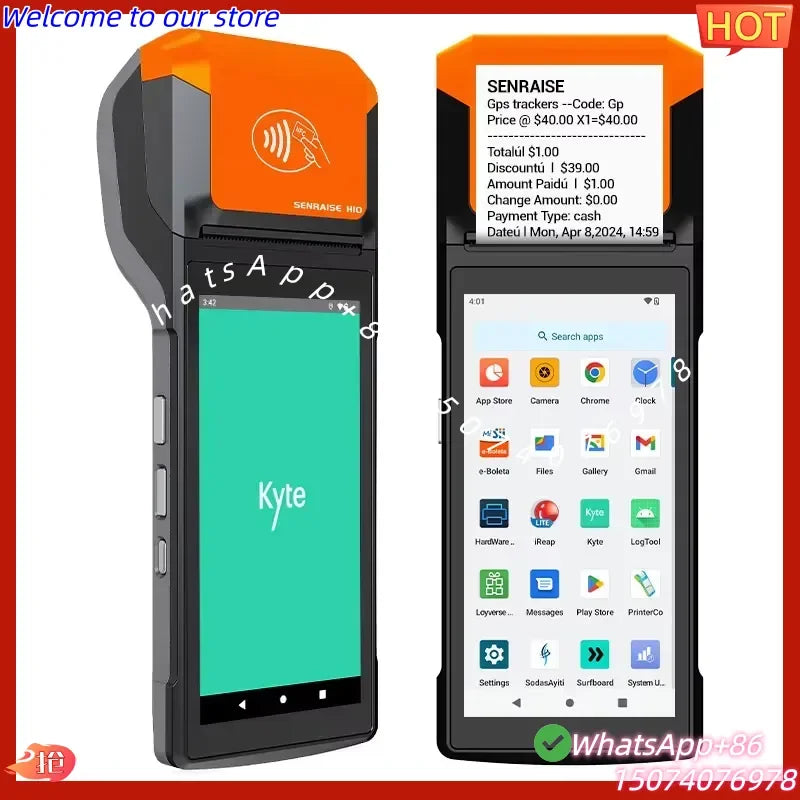 2026 Senraise H10P Mobile Handheld Android 14 POS Terminal Machine with Thermal Printer