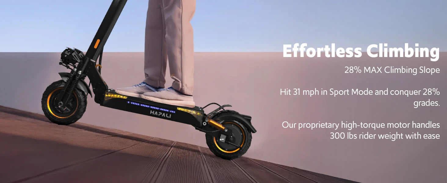Off Road Electric Scooter, 1200W Motor, 25 Miles Range,11" All TerrainTire E Scooter for Adult, E-Scooter with Double Suspension &Side Light