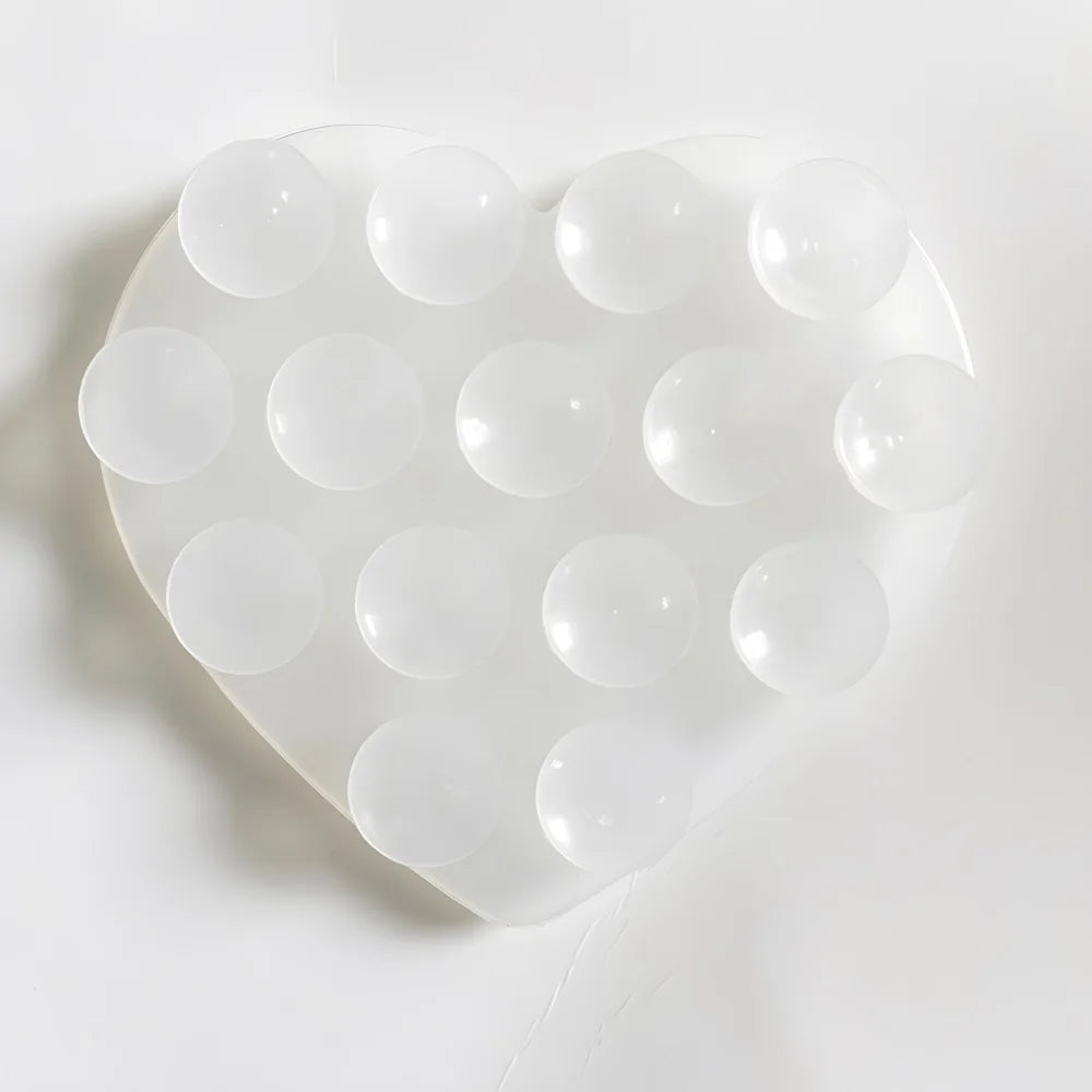 Double Sided Heart Shaped Silicone Suction Cup Phone Sticker Self Adhesive Anti Slip Suction Phone Support Bracket Suction Cup