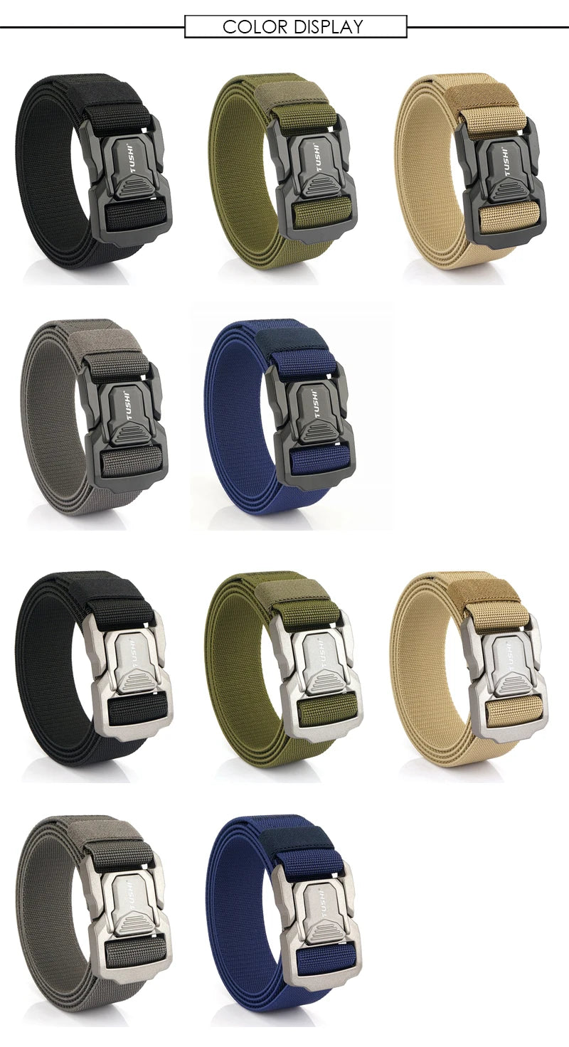 VATLTY 2023 Elastic Belt for Men Aluminum Alloy Quick Release Buckle Unisex Hiking Belt Military Tactical Belt Stretch Girdle