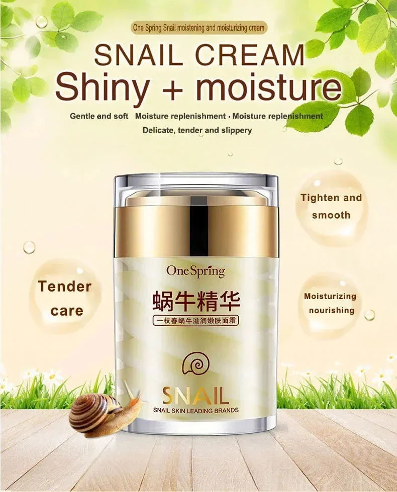 Snail Face Cream Collagen Firming Fade Fine Lines Eye Massage Roller  Reduce Wrinkles Eye Bags Korean Skin Care Product