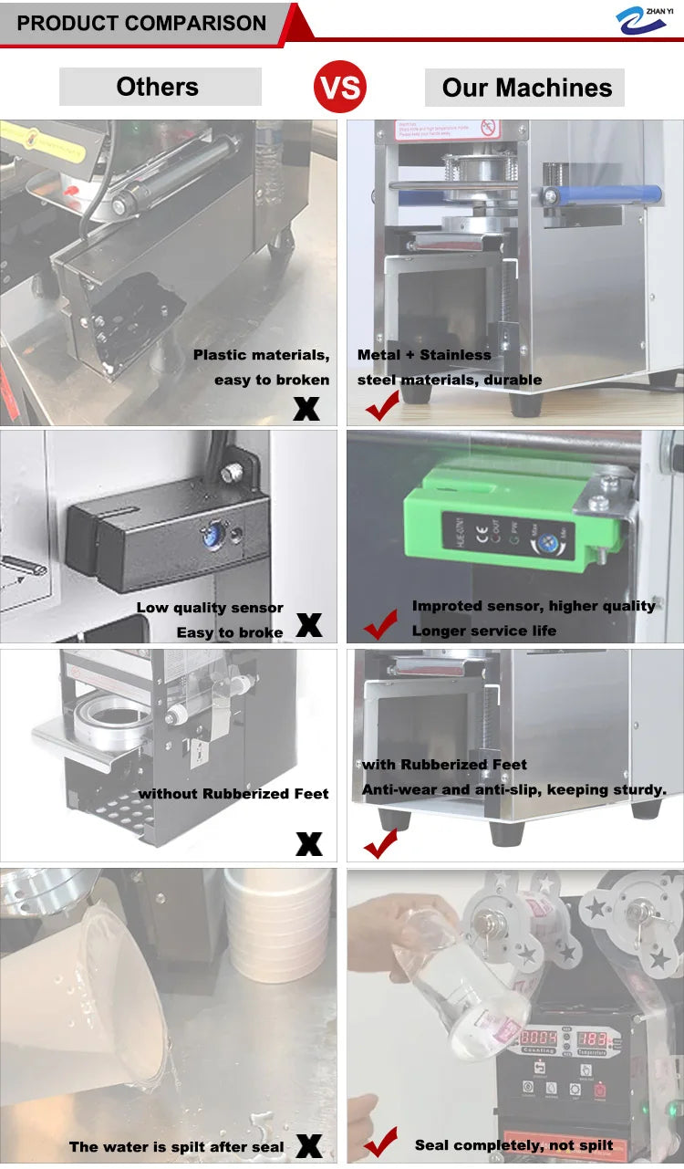 High Quality 98mm 95mm 90mm 75mm 60mm 95 90 mm Mini Small Boba Juice Semi Auto Automatic Cup Sealing Machine Sealer