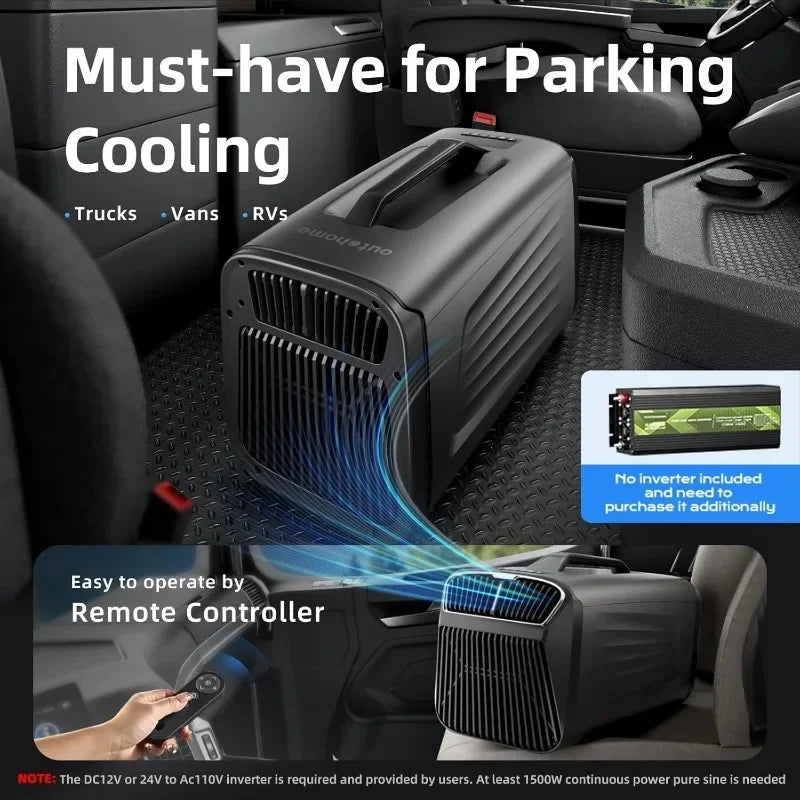 5200BTU Portable Air Conditioner for Tent Low-Power 500W Quiet Indoor & Outdoor Use for Camping RV Truck Garage Pet Cooling
