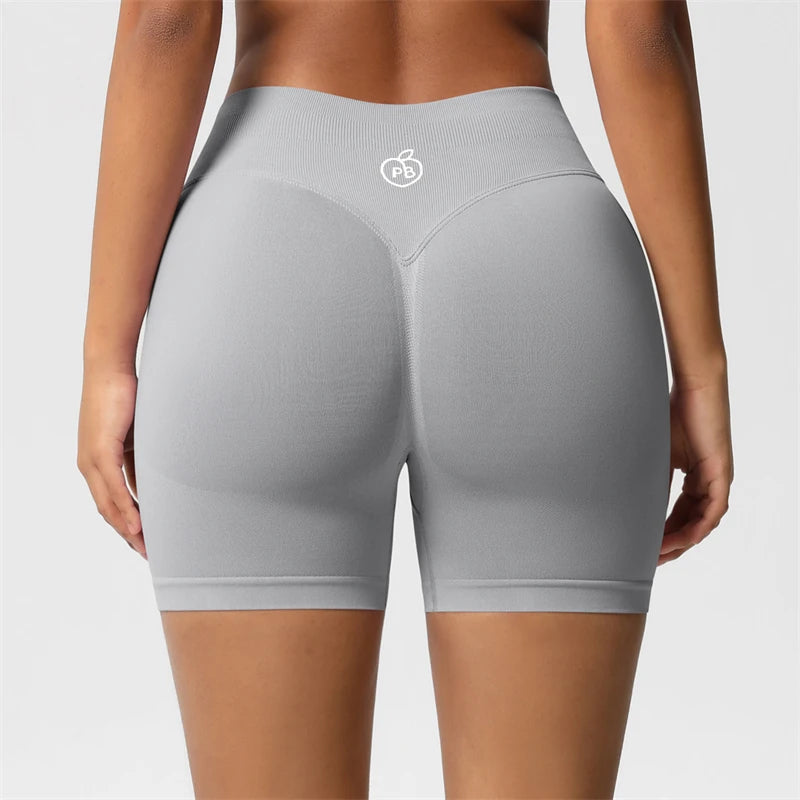 Women Bum Three Waist Sections Sports Shaping Shorts Seamless Sports Shorts For Women Cycling Jogging Fitness High Waist Push Up