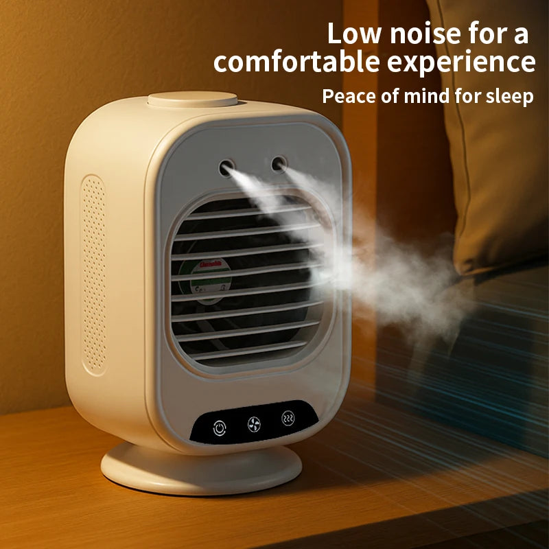 2026 New Portable Home Mini Air Conditioner Fan Spray Cooling Humidifier Desktop Mobile Cold Wind Machine