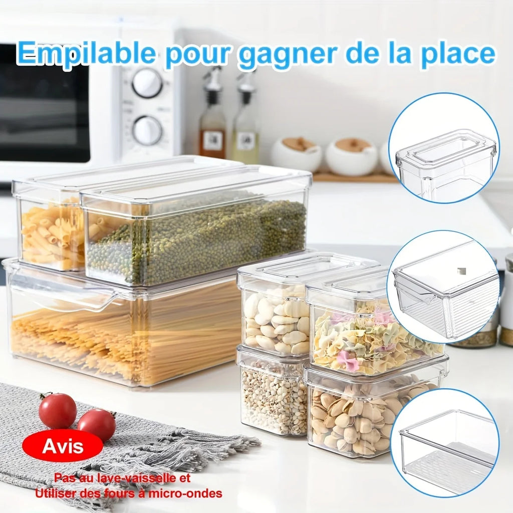 7/14 Piece Refrigerator Organizer,Perfect for Kitchen Food Storage and Organization, Dishwasher Safety