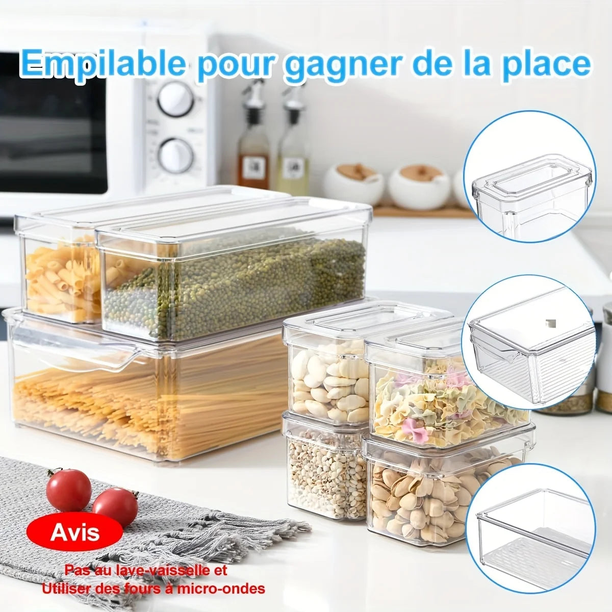7/14 Piece Refrigerator Organizer,Perfect for Kitchen Food Storage and Organization, Dishwasher Safety