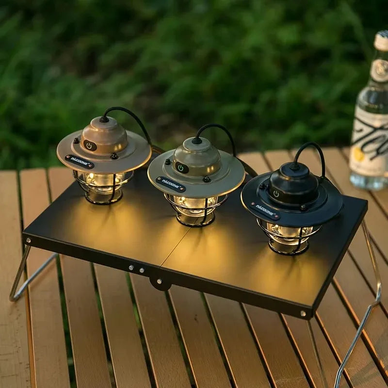 Outdoor Retro Smalldroplight, Campsite Lamp, Atmosphere Lamp, USB Charging Tent Light, LED Camping Hangling Lamp