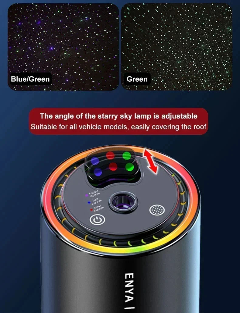 Three-color aromatherapy car long-lasting spray diffusion inside a variety of fragrance pickup atmosphere lamp car full of stars
