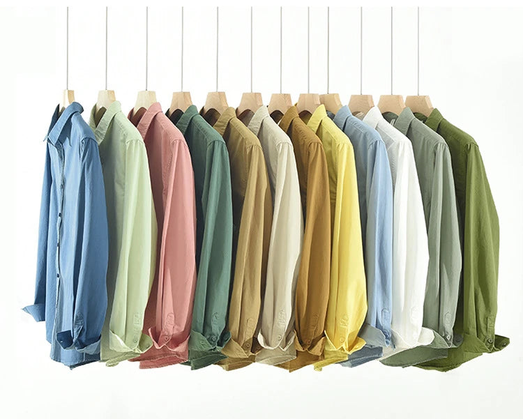 Men's Long-Sleeved Casual Shirt, Artistic Fresh Cotton Lapel Loose Shirt, Outdoor Camping Thin Coat, Cardigan Top