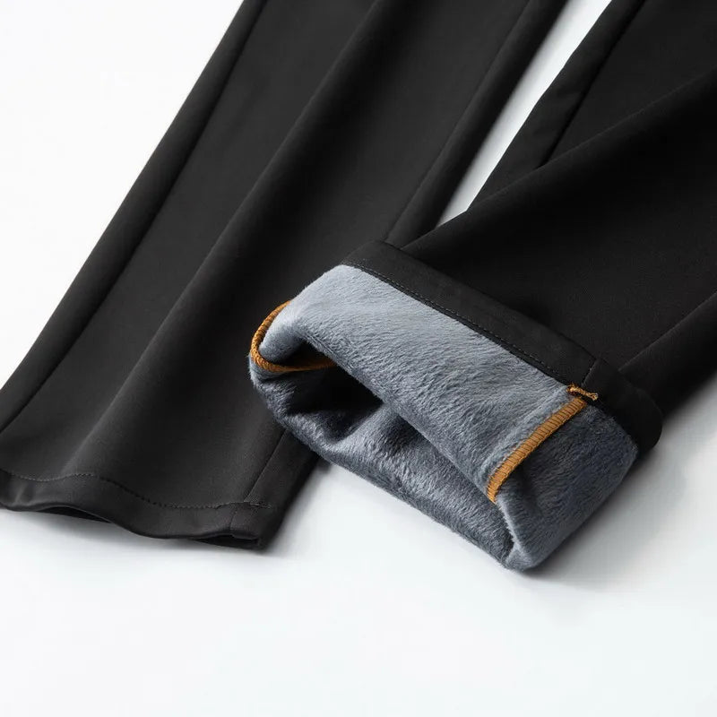 Winter Pants Men Straight Trousers Thicken Warm Oversize 6XL 7XL 8XL 10XL Plus Size Loose Fleece Formal Sweatpants Autumn Plush
