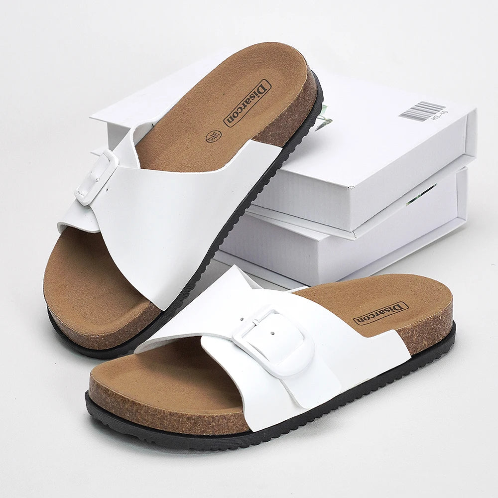 Cross-Strap Single-Strap Slippers for Women, Adjustable Buckle Sandals, Comfortable Flat Shoes for Outdoor Daily Use