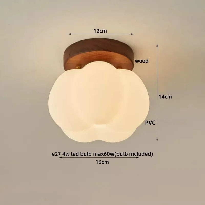 IWHD Walnut Copper LED Ceiling Lights Decoration Aisle Corridor Living Room Light Home Lighting Modern Ceiling lamp Luminaria