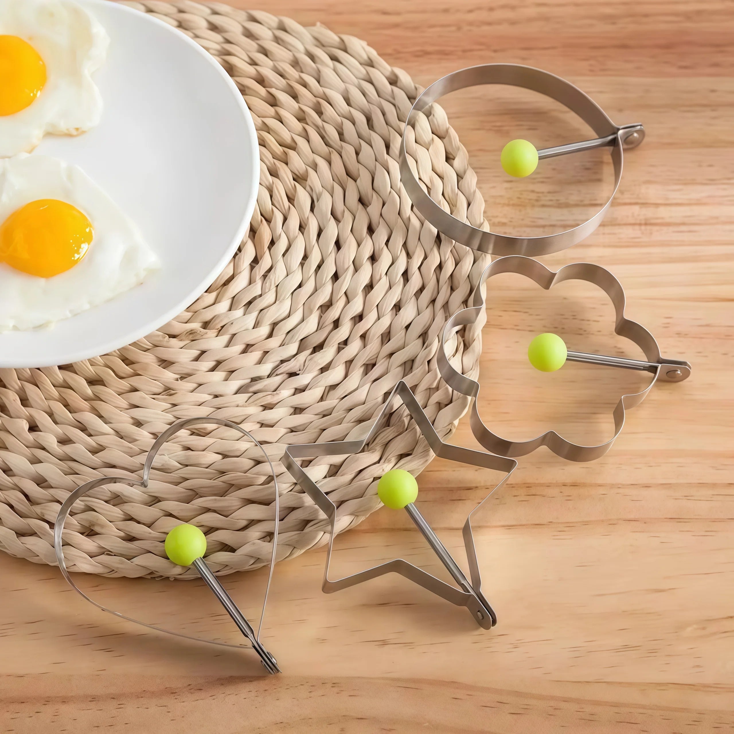 1/4/5PCS Stainless Steel Omelette Forming Machine Mold Breakfast Baking Pancake Mold Baking Cooking Kitchen Gadgets