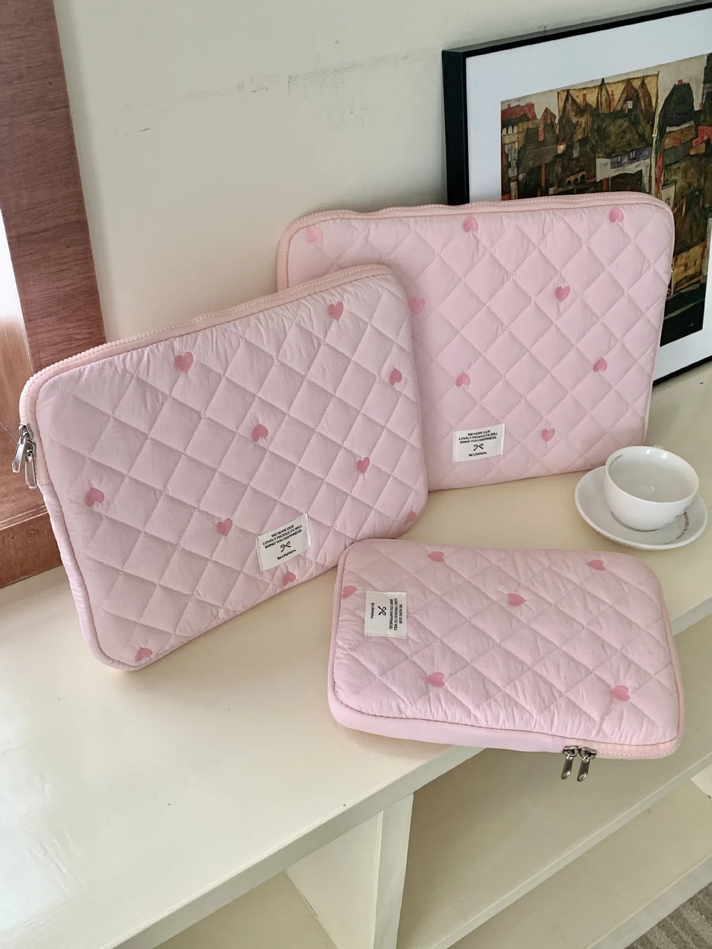 Cute Print Love Embroidery Laptop Bag 11 13.3 14 15 15.6 16 Inch Computer Bag Protection Case Laptop Sleeve Computer Case Bag