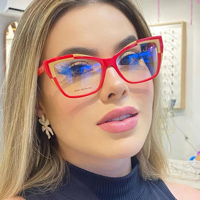 Vintage Brand Designer Cat Eye Glasses Blue Light Blocking Glasses Women Spectacle Computer Eye Protection Glass Unisex Lentes