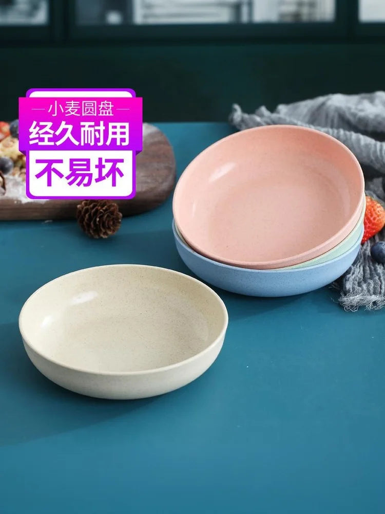 5pcs/set Vegetable Plate Tableware Plate Nordic Wheat Straw Plate Fruit Plate