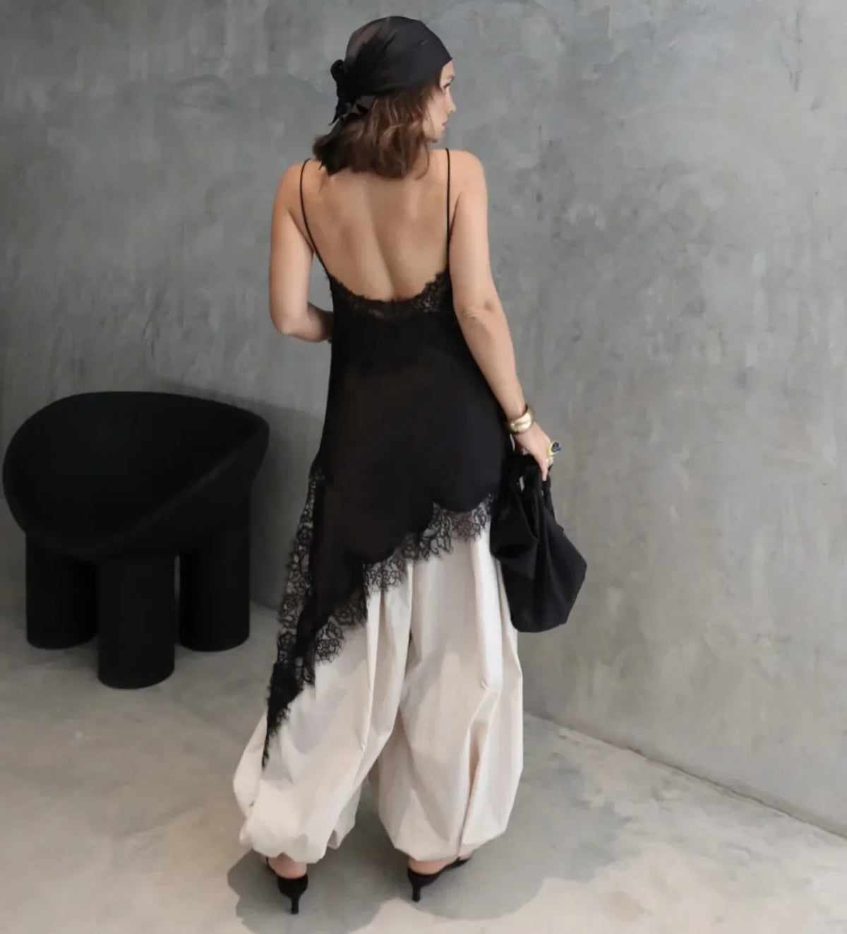 Tuularose Loose Solid Leg-Length Pants For Women Pleated High Waist 2025 Summer Female Fashion Office Lady Casual Bloomer Pants