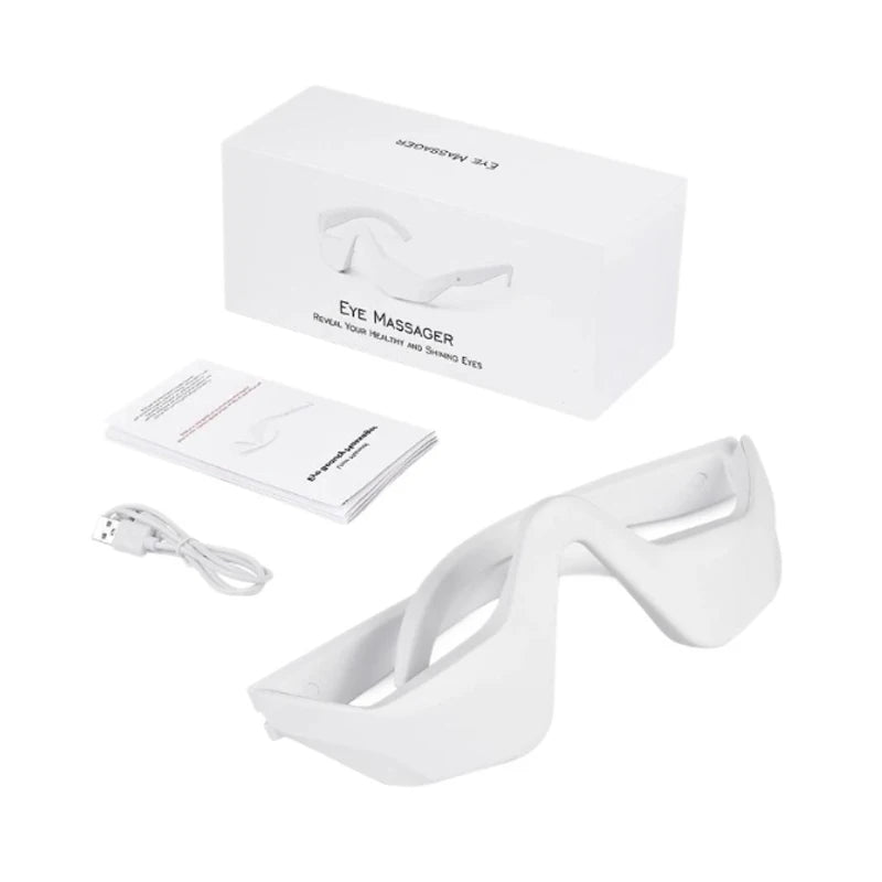New Eye Massager 3D Eyes Care Beauty Device Red Light 4 Modes 3 Levels Massager Glasses Eye Fatigue Relief Lighten Dark Circles