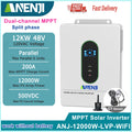 12KW Split Phase Inverter 48V 120V 230V Hybrid Solar Inverter Dual MPPT Paralleled Threephase With WiFi MPPT 200A Solar Charger
