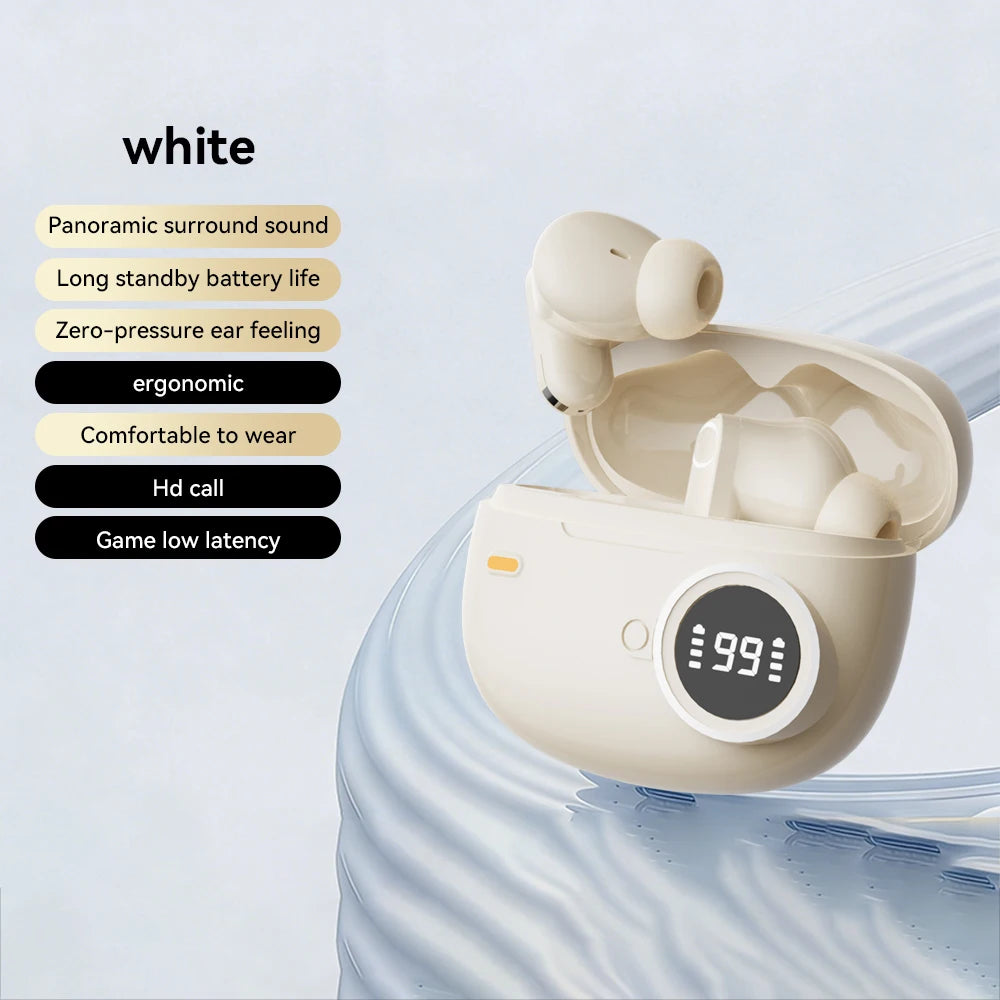 Bluetooth 5.4 Headphones True Wireless In-ear Long Noise Reduction TWS Sports High Sound Quality Digital Display Screen Earplugs