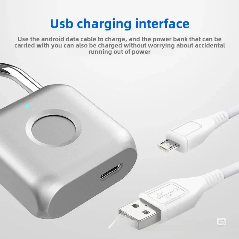 Intelligent Fingerprint Unlock Luggage Cabinet Lock Electronic Lock Head Dormitory Padlock High Security Travel Lock125