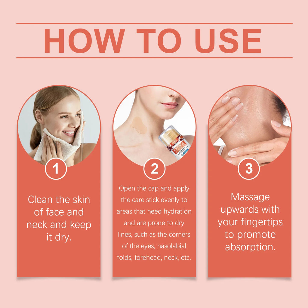 Retinol & Collagen Neck Cream Firming Moisturizing Anti Wrinkle Lifting Face Cream Stick Tightening Nourishing Neck Skin Care