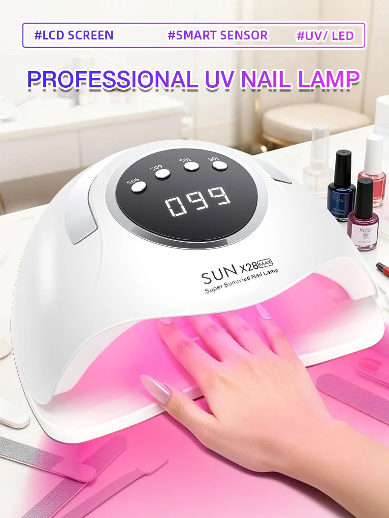DianaBeauty 90LEDS LED UV Nail Lamp Dryer For Nails 380W Gel Polish Drying Lamp With 4 Timer Setting Auto Sensor Manicure Lamp