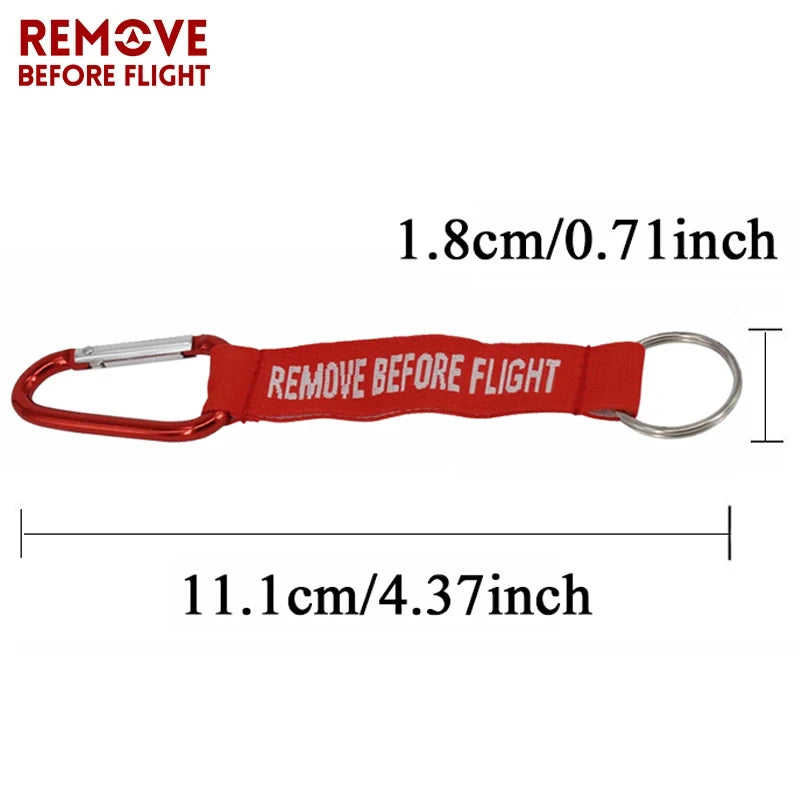 3PCS Remove Before Flight Outdoor Backpack Carabiner Pendant Key Ring Outdoor Camping Gear Keychain