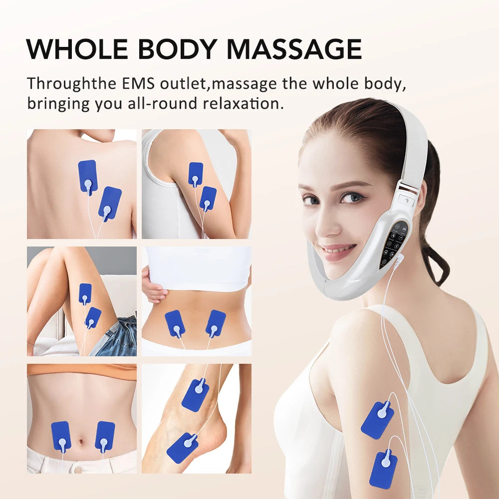 V-Line Face Slimming Lifting Device Massager Skin Rejuvenation Shaping Beauty Instrument Electric Reduce Double Chin Belt