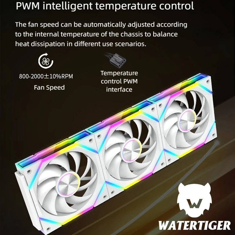 Guangchi V2 building block fan, 120mm case fan,12025 water-cooled fan, 5V ARGB light-emitting fan, convenient for combination.