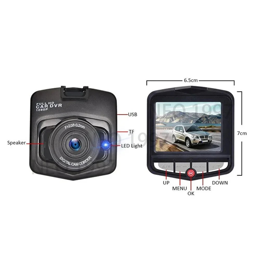 HD 1080P Dash Cam, Car DVR Camera Recorder with Night Vision, G-Sensor, Loop Recording, Parking Monitor, Wide Angle Lens for Veh