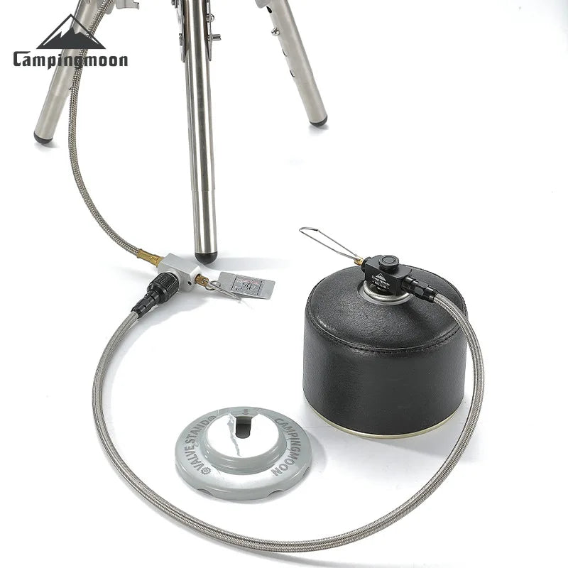 Gas Tank Extension Pipe With Valve Campingmoon Z21 20/25/60/75cm Camping Gas Tank Accessories Connect Pipe