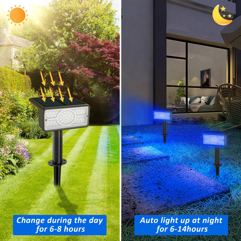 Solar LED Light Outdoor IP65 Waterproof Blue Light Solar Power Light Lawn Light For Garden Decor Solar Wall Light Outdoor