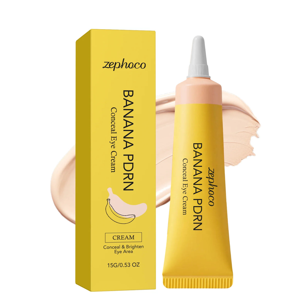 Zephoco Dark Circles Concealer Banana Pdrn Cover Blemishes Eye Brightener Lightweight Non-sticky Under-Eye Concealer Moisturizer